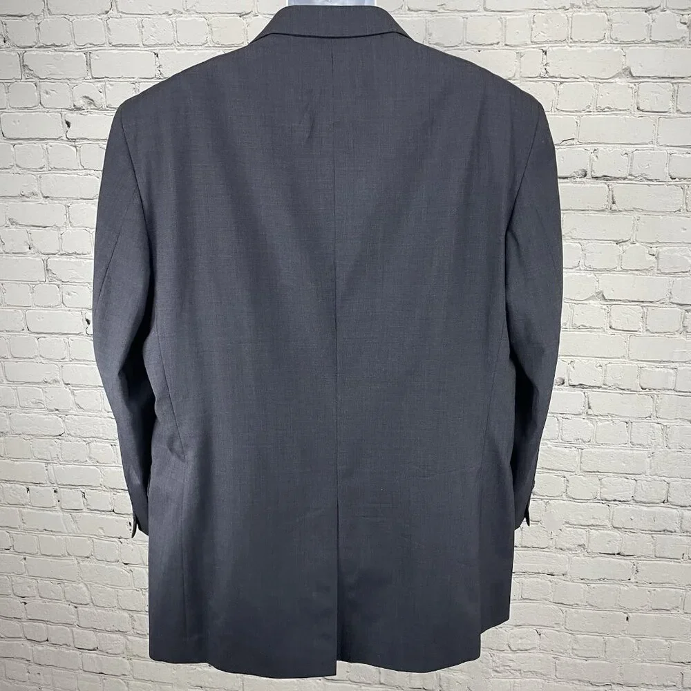Jos A Bank Navy 100% Wool Gordon 2 Button Notch Blazer Sport Coat Size 46L